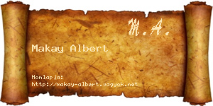 Makay Albert névjegykártya